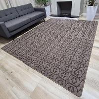 Tapete Carpete Sala Quarto Elegante Geométrico 1,50 X 2,00 Titulos Cor Marrom - 3