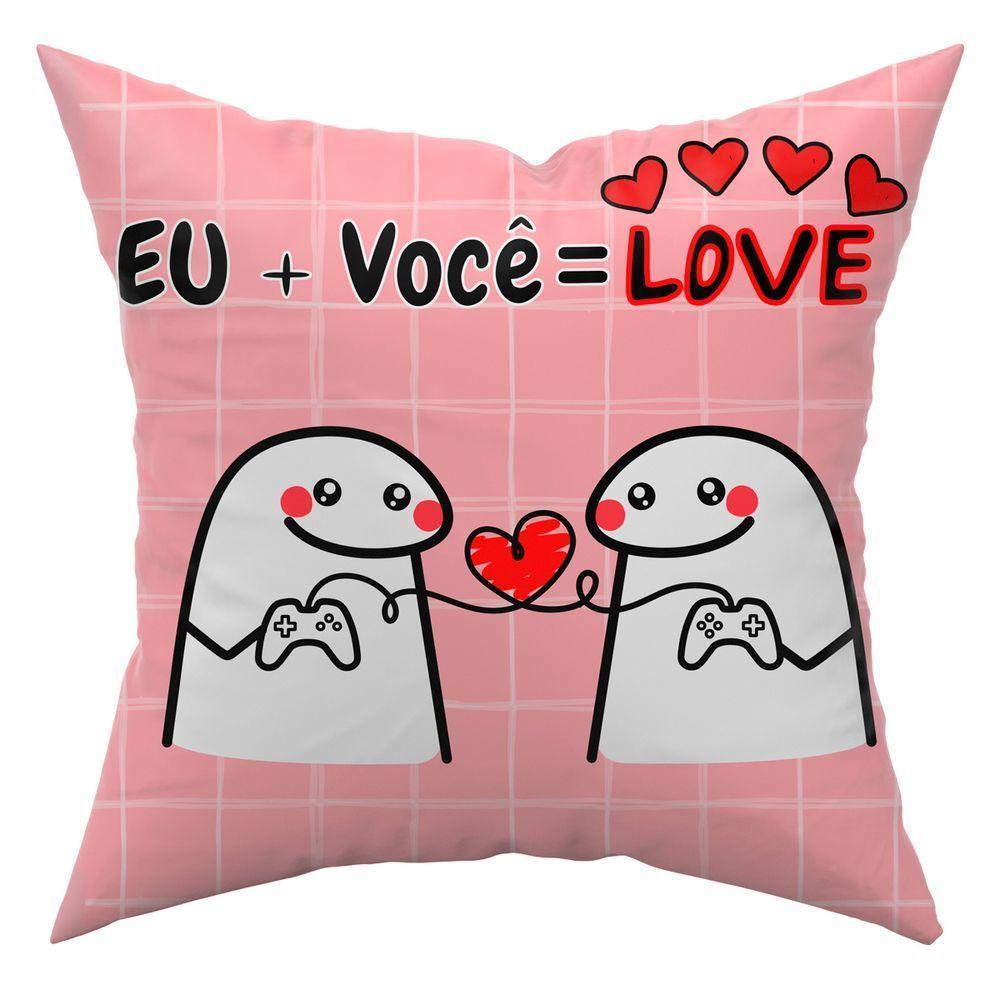 Almofada Avulsa Cheia C/ Frases 45Cm X 45Cm Eu Mais Voce - 1
