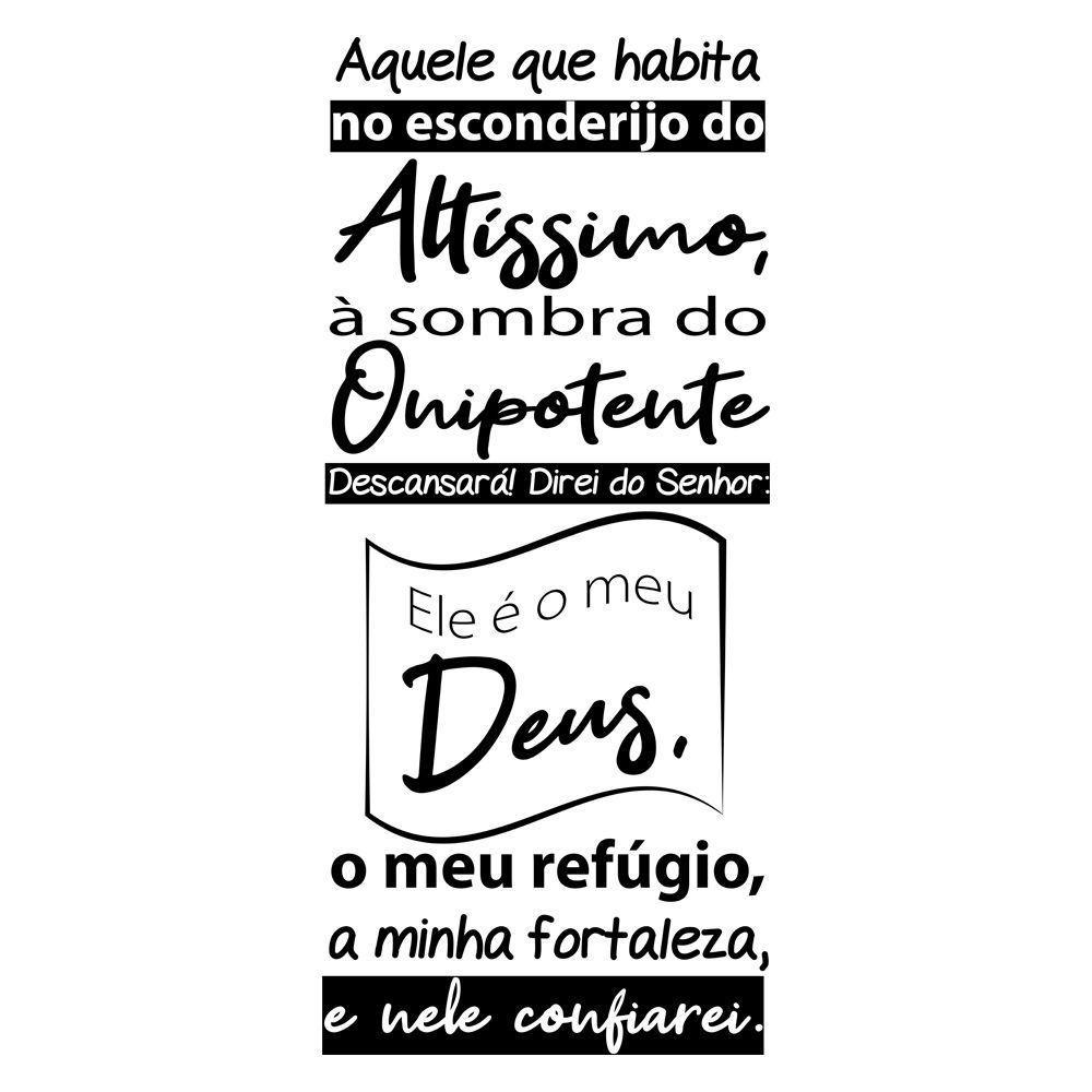 Adesivo Papel Parede Quarto Sala Oração Salmo 91 Preta - 1