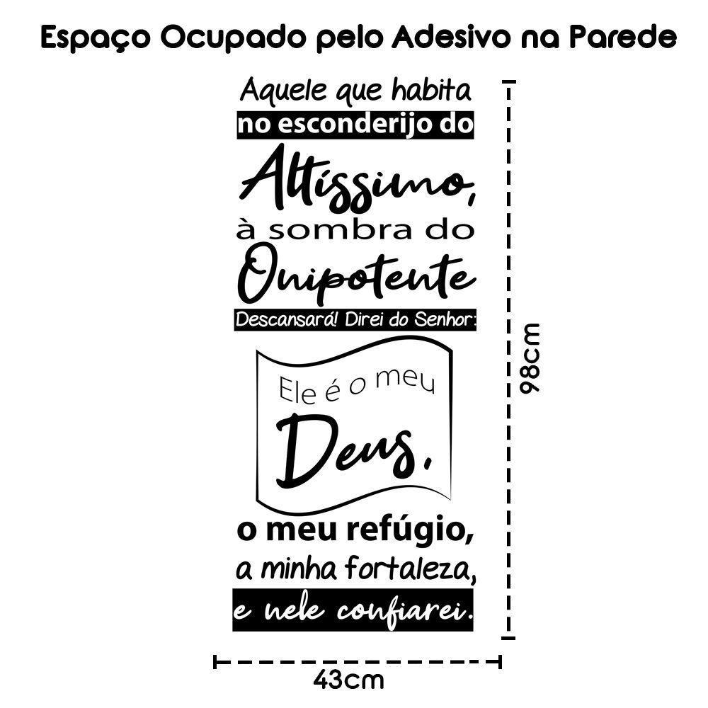 Adesivo Papel Parede Quarto Sala Oração Salmo 91 Preta - 7