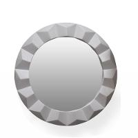 Espelho Redondo Com Moldura De Plastíco 3D Branco 55X55 Cm - 1