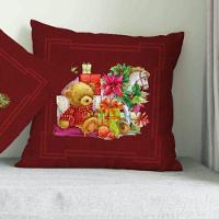 Capa Para Almofada Flanela Natal Encantado 40X40Cm Bordo - 1