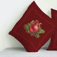 Capa Para Almofada Flanela Natal Encantado 40X40Cm Bordo - 3