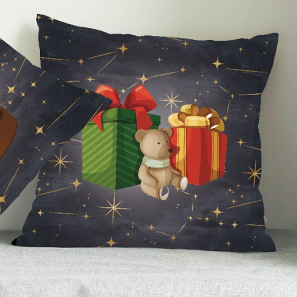 Capa Para Almofada Hajato Flanela Natal Luz 40Cmx40Cm Cinza - 1