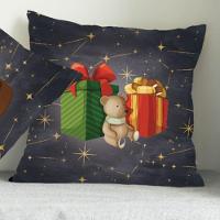 Capa Para Almofada Hajato Flanela Natal Luz 40Cmx40Cm Cinza - 1