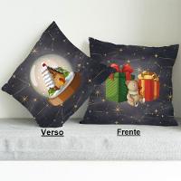 Capa Para Almofada Hajato Flanela Natal Luz 40Cmx40Cm Cinza - 2