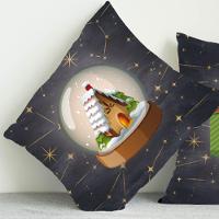 Capa Para Almofada Hajato Flanela Natal Luz 40Cmx40Cm Cinza - 3