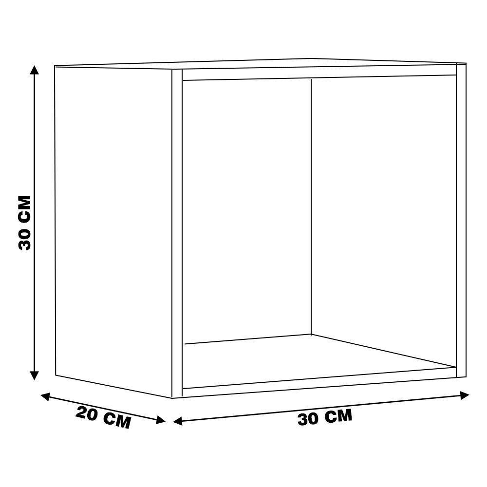 Kit 09 Nichos Organizador 30x30cm Branco Ajl Móveis - 2