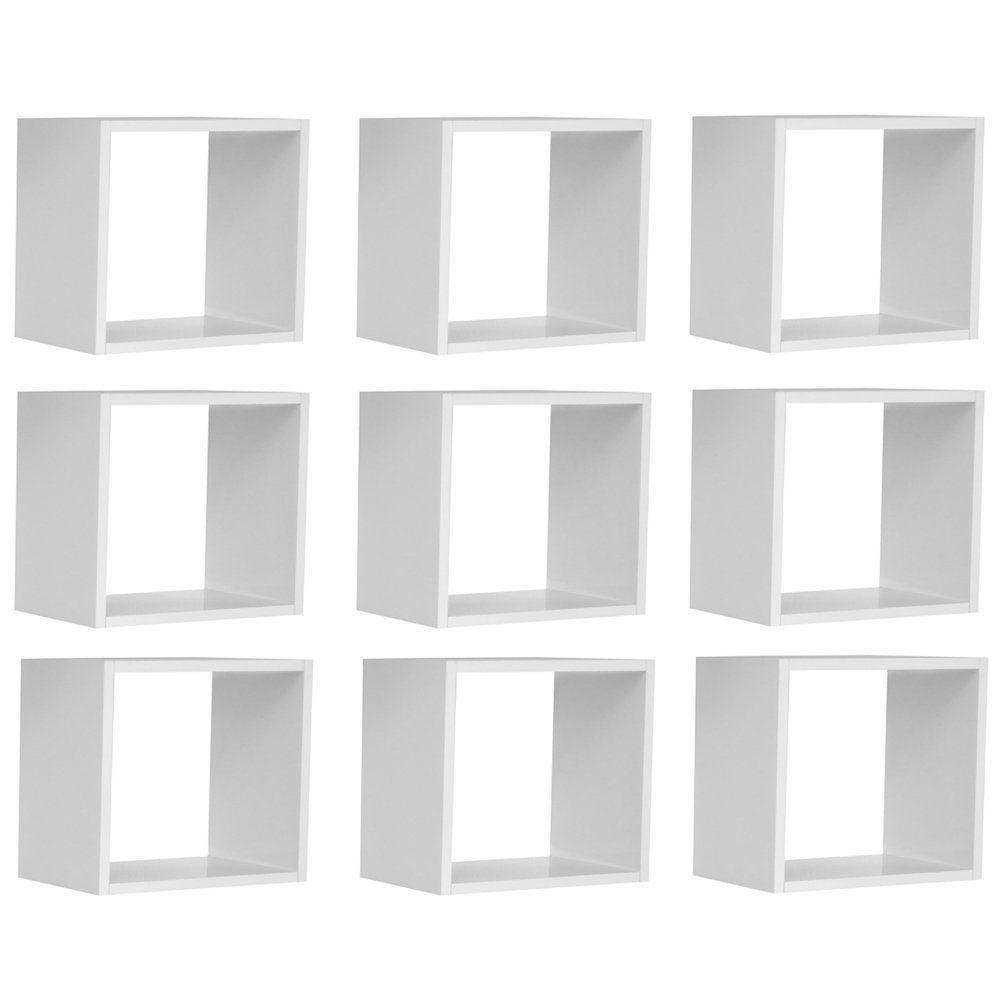 Kit 09 Nichos Organizador 30x30cm Branco Ajl Móveis - 3