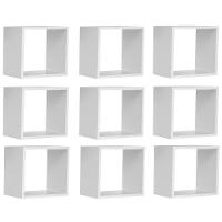 Kit 09 Nichos Organizador 30x30cm Branco Ajl Móveis - 3