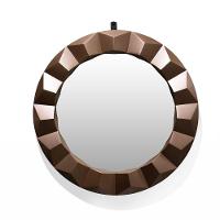 Espelho Redondo Com Moldura De Plastíco 3D Rosê 55X55 Cm - 1