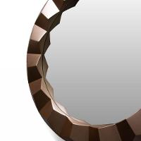 Espelho Redondo Com Moldura De Plastíco 3D Rosê 55X55 Cm - 3