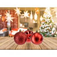 Kit 30 Bolas De Natal Glitter, Lisa E Fosca Vermelha 4Cm - 2
