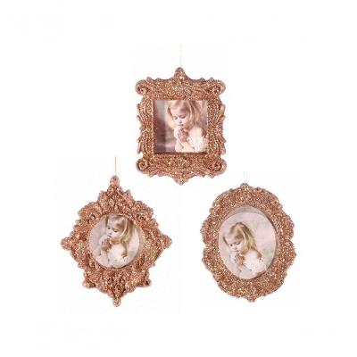 Kit Porta Retrato Gliter Rosê Gold Para Árvore Natal 10Cm 3