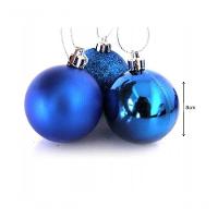 Kit 6 Bolas De Natal Mista Azul 8Cm - Master Christmas - 3