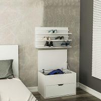 Sapateira Suspensa 3 Prateleiras Branca Em Mdf - 4