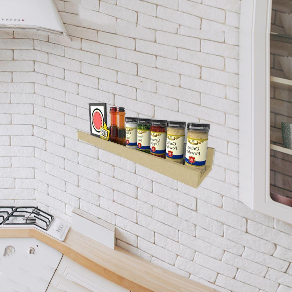 Prateleira Tempero Simples 50 Cm Natural Em Mdf - 4