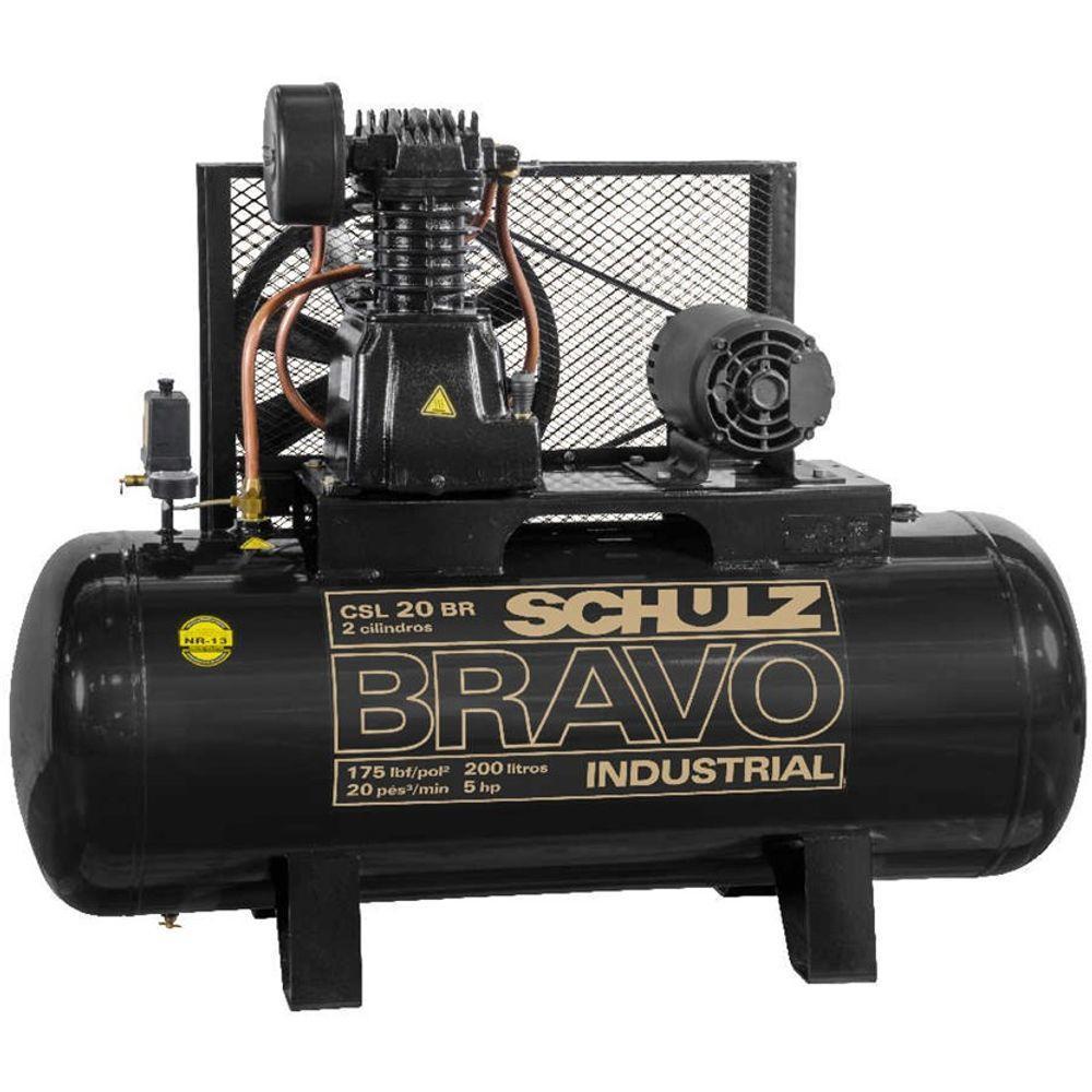 Compressor Schulz Csl 20 Bravo 200 Lts 175 Lbs 5 Cv Trif. - 1