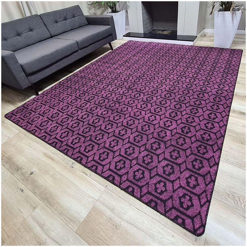 Tapete Carpete Sala Quarto Elegante Geométrico 2,00 X 2,50 Titulo Cor Rosa - 3