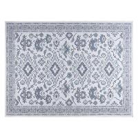 Tapete Sala Quarto Funcional Medalhão 1,00 X 1,50 Titulos Cinza/azul-55 - 5