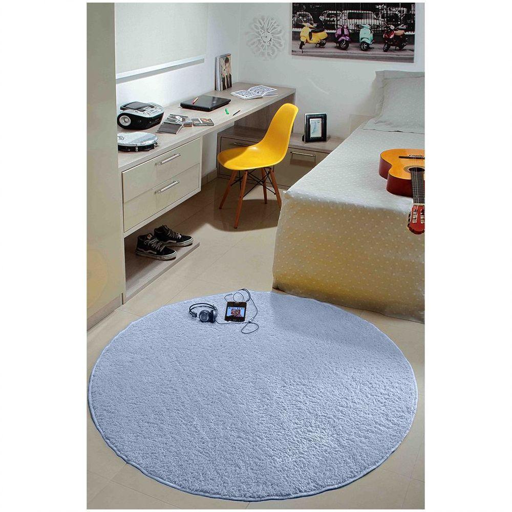 Tapete Sala Esc. 1,00 Redondo Antider. Azul Bebê Classic - 1