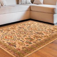 Tapete Sala/quarto Funcional Medalhão 1,00 X 1,50  Titulo Bege-72 - 1