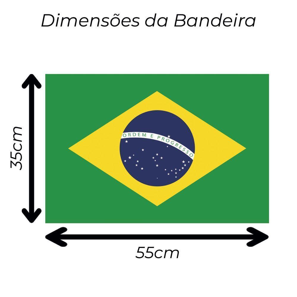 Bandeira Do Brasil Oficial Em Cetim Pequeno 55Cm X 35Cm - 1