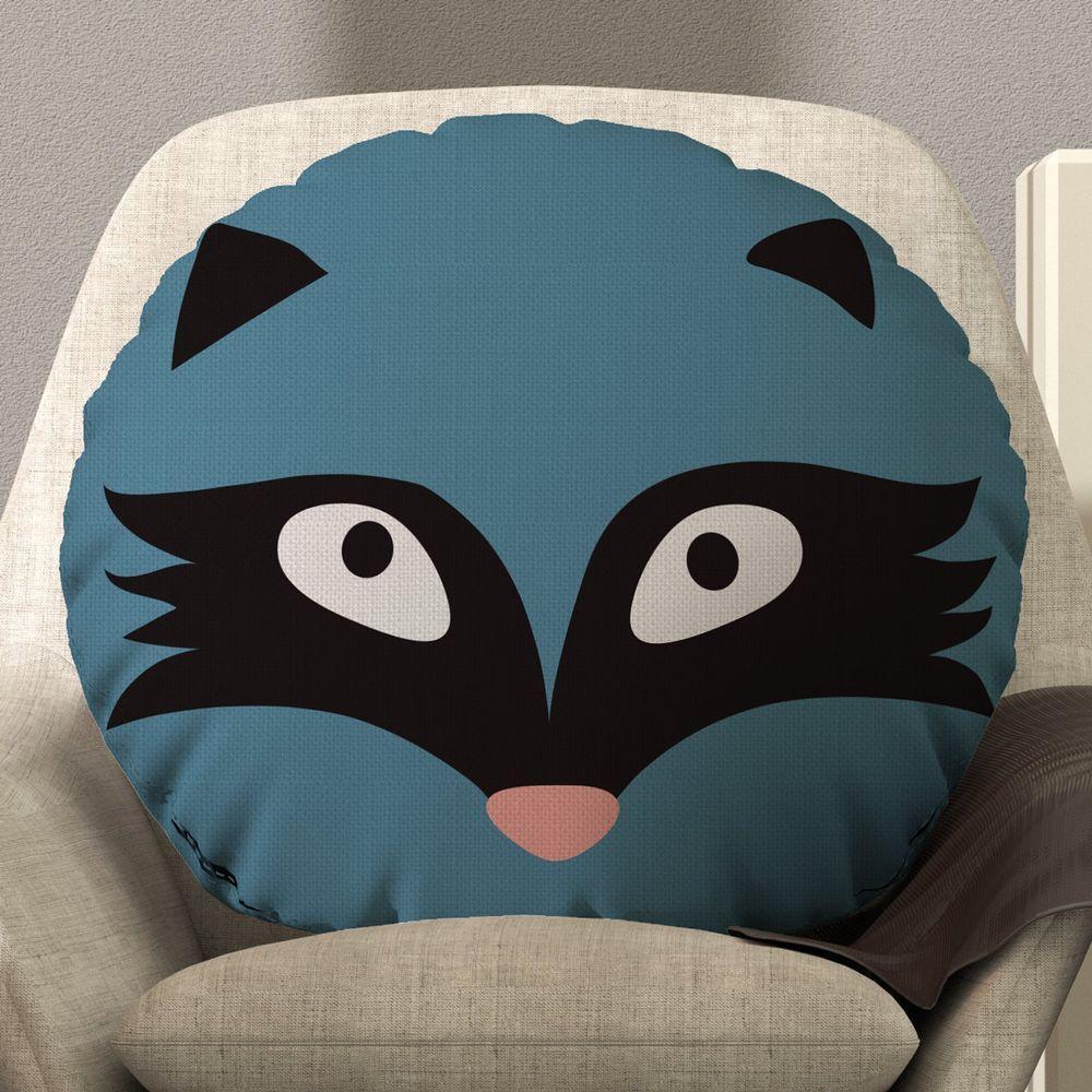 Almofada Redonda Avulsa Bichinhos 45cm X 45cm Guaxinim - 2