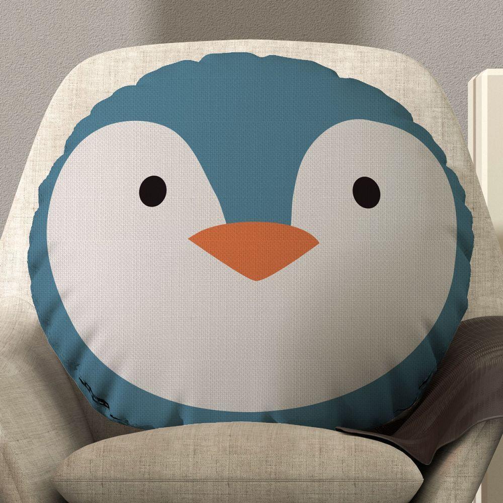 Almofada Redonda Avulsa Bichinhos 45cm X 45cm Pinguim - 2