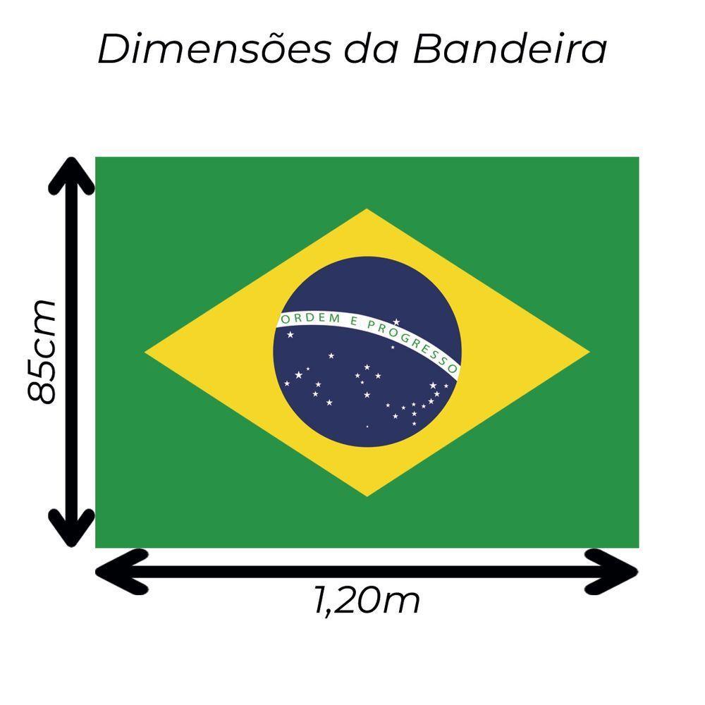 Bandeira Do Brasil Oficial Em Cetim Grande 1,20M X 85Cm - 1