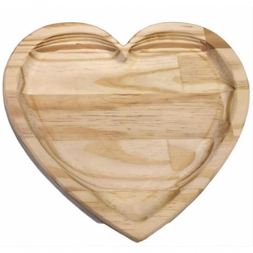 Bandeja De Coração Em Madeira Pinus 30 Cm - Rojemac - 3