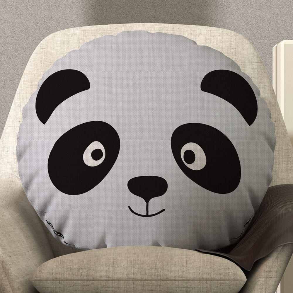 Almofada Redonda Avulsa Bichinhos 45cm X 45cm Panda - 2