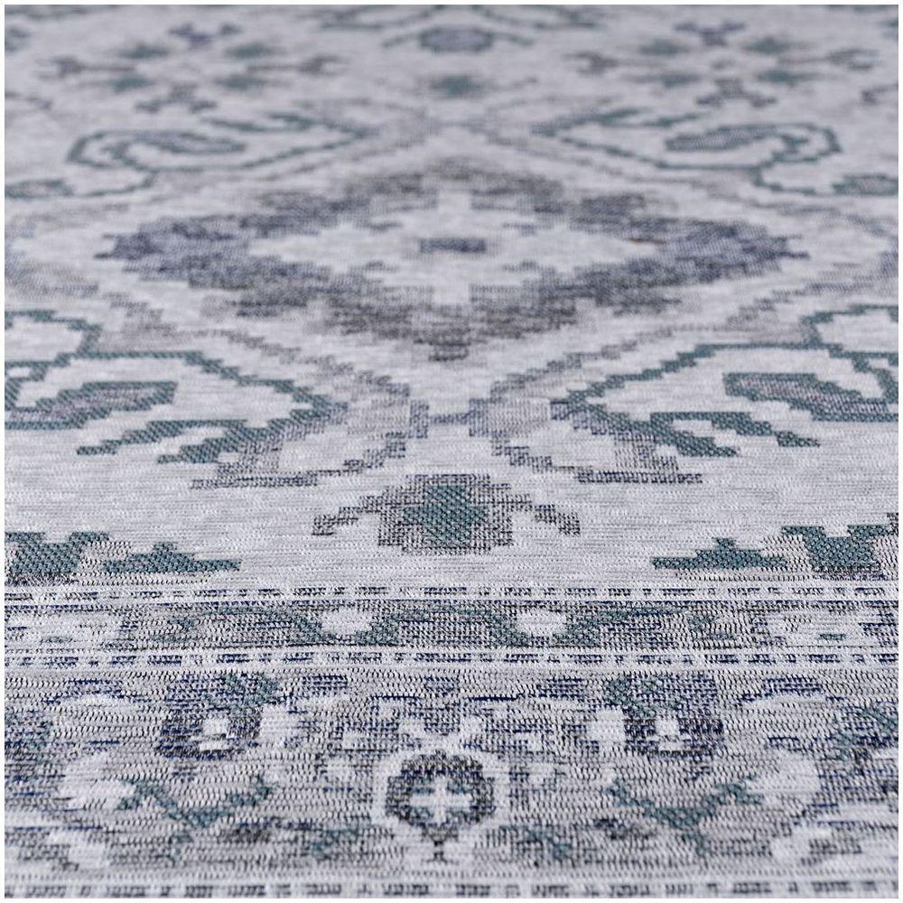 Tapete Sala Quarto Funcional Medalhão 2,00 X 2,50 Titulos Cinza/azul-55 - 4