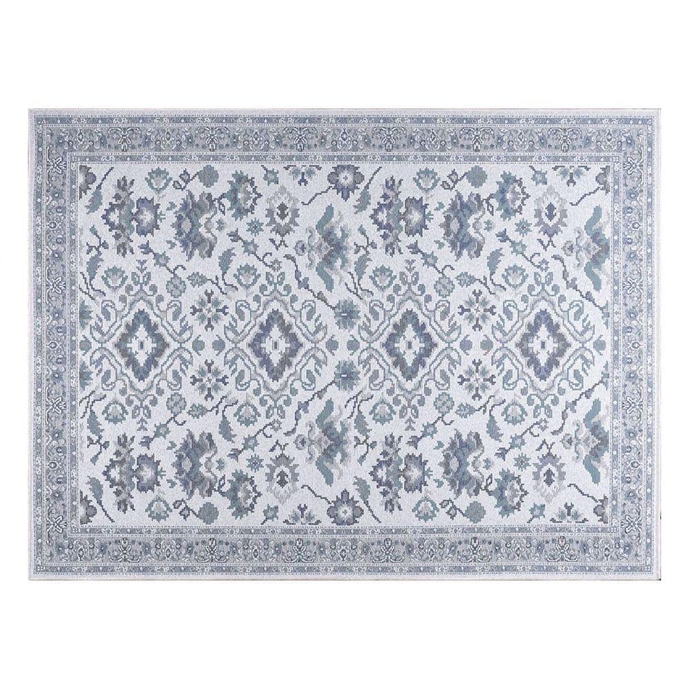 Tapete Sala Quarto Funcional Medalhão 2,00 X 2,50 Titulos Cinza/azul-55 - 5