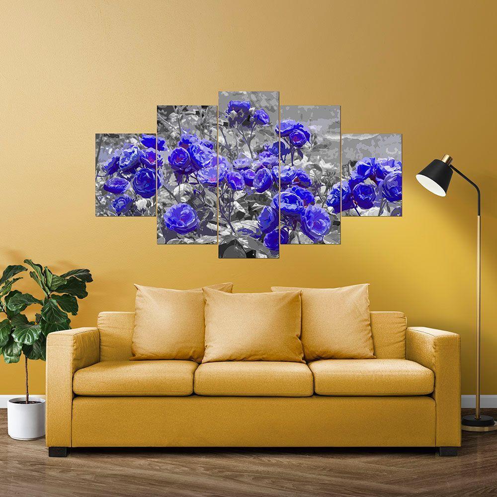 Kit 5 Placa Quadro Flores Vermelha Titulos Rosas Roxas - 6