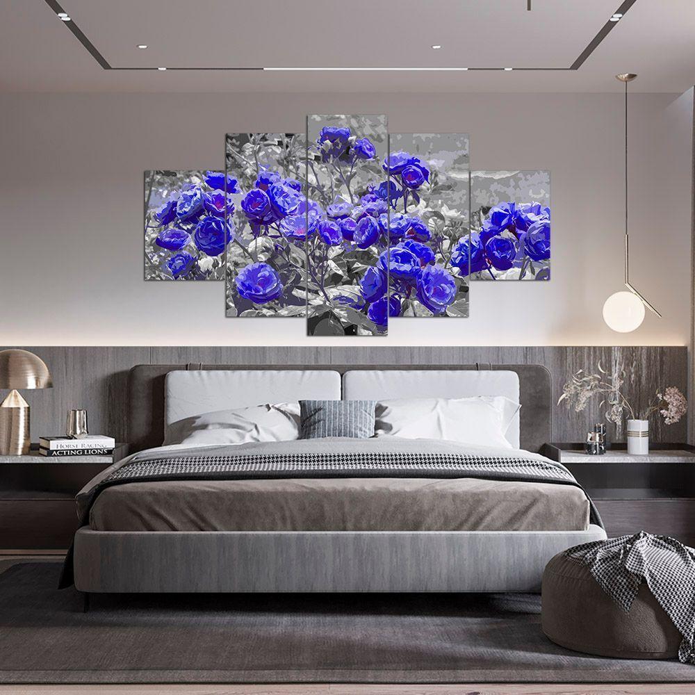 Kit 5 Placa Quadro Flores Vermelha Titulos Rosas Roxas - 8