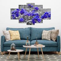 Kit 5 Placa Quadro Flores Vermelha Titulos Rosas Roxas - 5