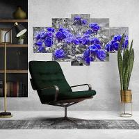 Kit 5 Placa Quadro Flores Vermelha Titulos Rosas Roxas - 7