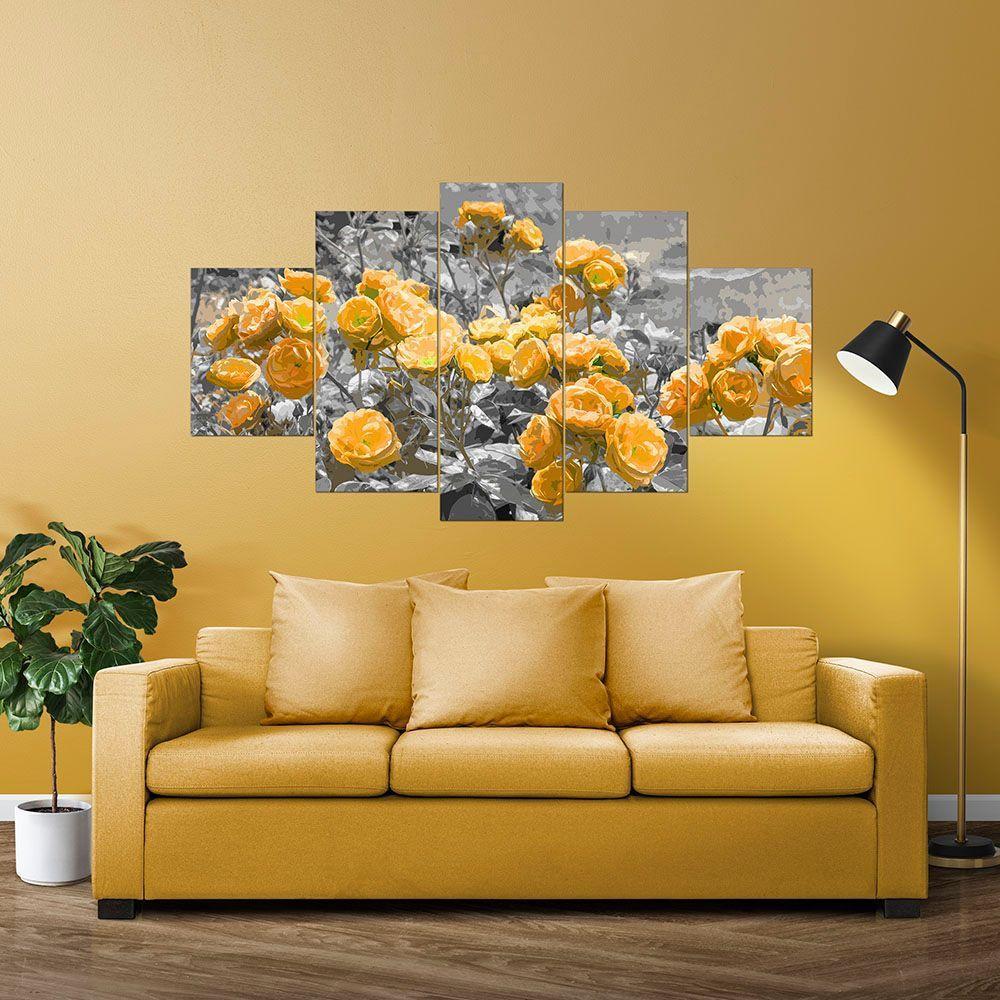 Kit 5 Placa Quadro Flores Vermelha Titulos Rosas Amarelas - 6