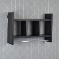 Nicho Porta Toalha Preto Para Banheiro 45 X 30Cm - 5