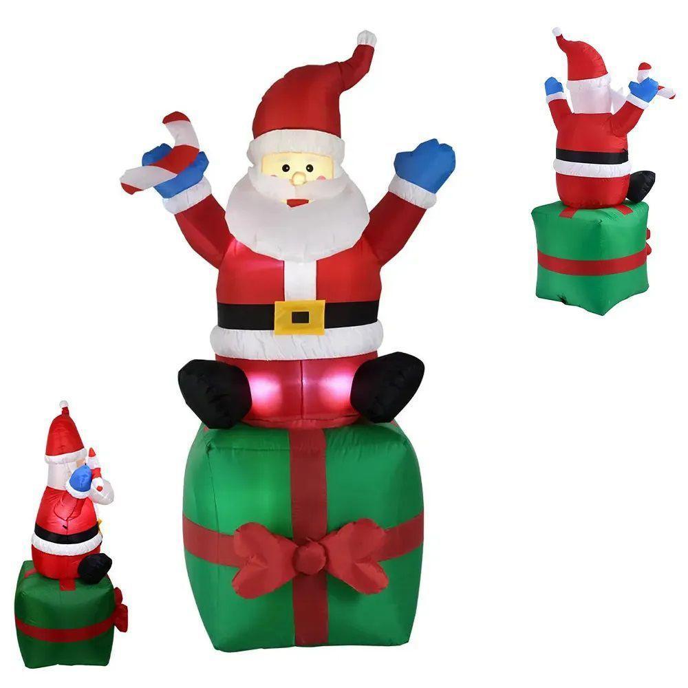 Papai Noel Natal Presente Grande Luz Led Casa Iluminaçao - 1