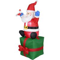 Papai Noel Natal Presente Grande Luz Led Casa Iluminaçao - 7