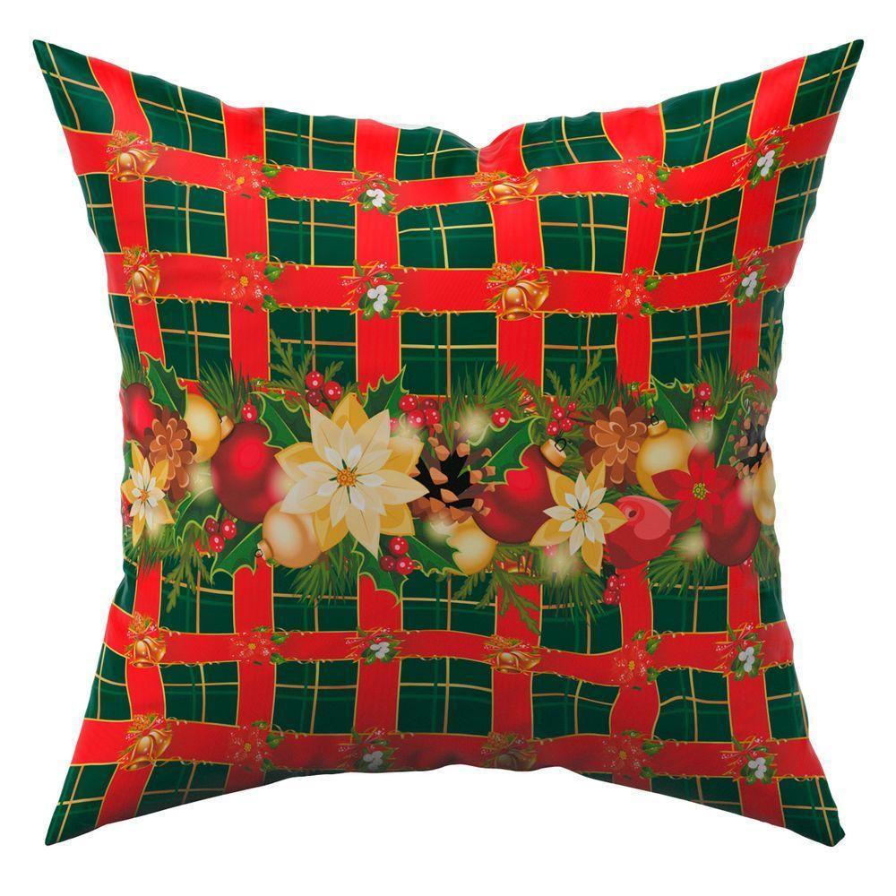 Kit C/ 4 Capas De Almofadas Natalinas Verde 45Cm X 45Cm - 3