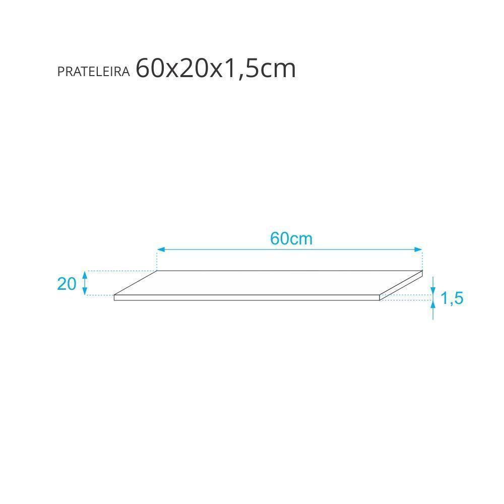 Prateleira Amarela 60 X 20Cm Com Suporte Invisivel - 1