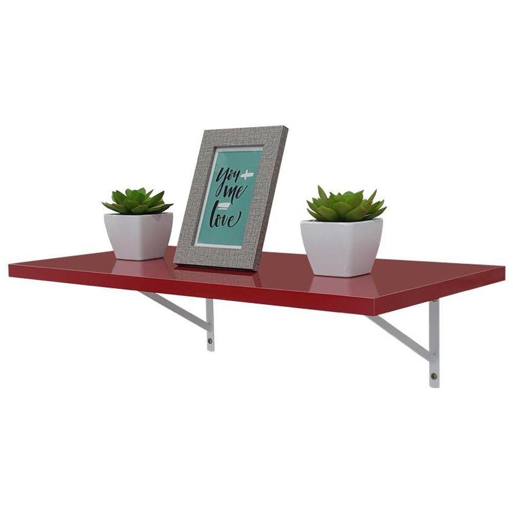 Prateleira 80 X 30cm Vermelho Com Mão Francesa - 1