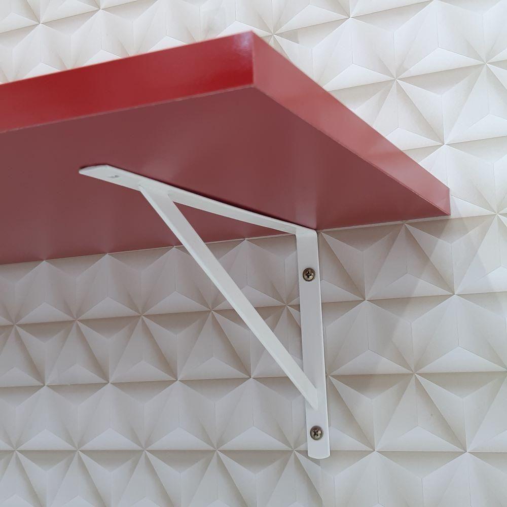 Prateleira 80 X 30cm Vermelho Com Mão Francesa - 2