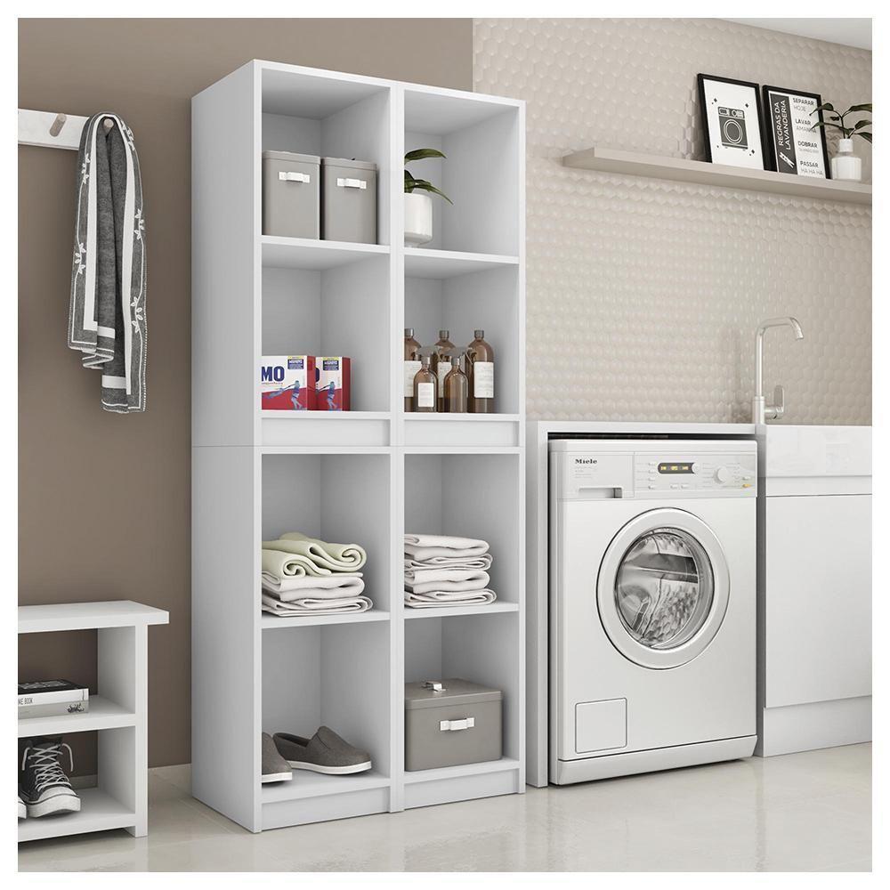 Nicho Torre Multifuncional Para Lavanderia Branco Caemmun - 1