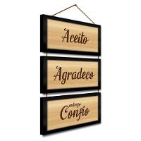 Kit Quadros Decorativos E Corda 3pçs 17x32 Agradeço E Confio - 1
