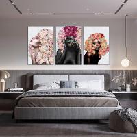 Placas Quadros Mdf 20X30Cm Mulheres Rosto Flores Rosas Kit 3 - 8