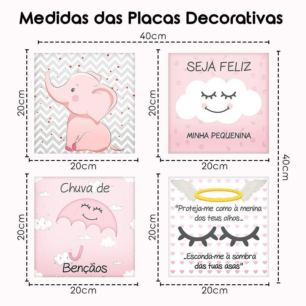 Placa Decorativa Infantil Quarto Bebê Menina E Menino Rosa - 2